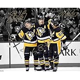 Ikonic Fotohaus Sidney Crosby Evgeni Malkin Kris Letang Signed Photo Autograph Print Wall Art Home Decor, 8 x 10 Inch, White