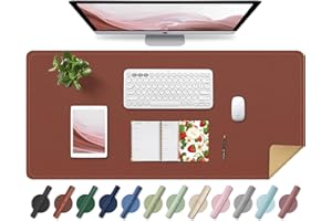 Large Desk Pad 35.4" x 17", Non-Slip Desk Mat with PU Leather & Natural Cork, Waterproof Writing Desk Natural Cork, Computer 