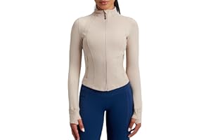 QUEENIEKE BareLuxe Workout Jacket for Women V-Neck Slim Fit Crop Zip Up BBL Jacket