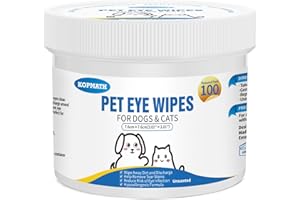 Kopmath Dog Eye Wipes, Tear Stain Wipes, Big Cat Eye Wipes, Texturized Presoaked Pet Eye Cleaner Pad for Discharge Crust Booger