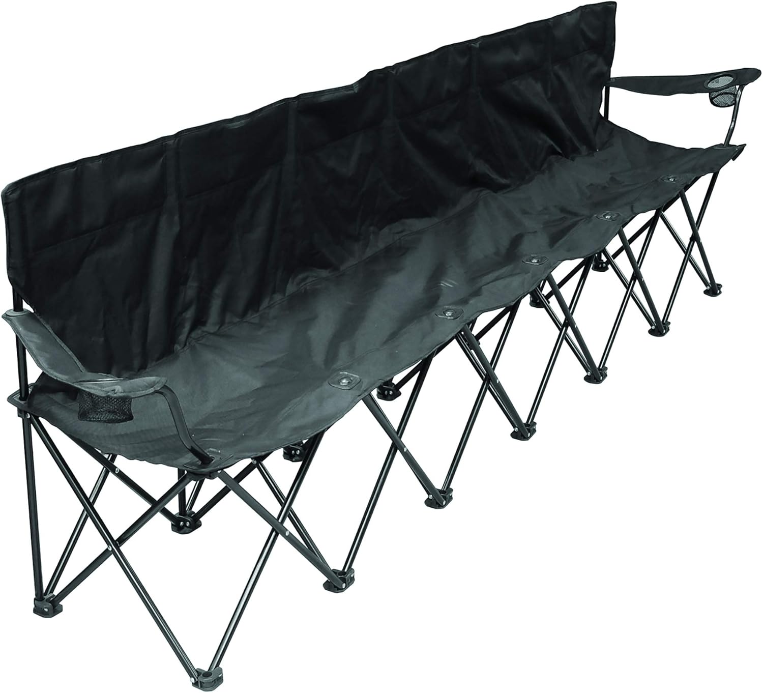 Creative Outdoor 6-Person Folding Bench Seat Chair | Portable & Collapsible | Beach Camping & Sports Team | Black : Garden & Outdoor