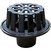 3 Inch Cast Iron Roof Drain, Roof Drain Cover, 3 Inch Push-in Pipe Size, Can Prevent Drain Clogs, Suitable for PE/PVC Pipes a