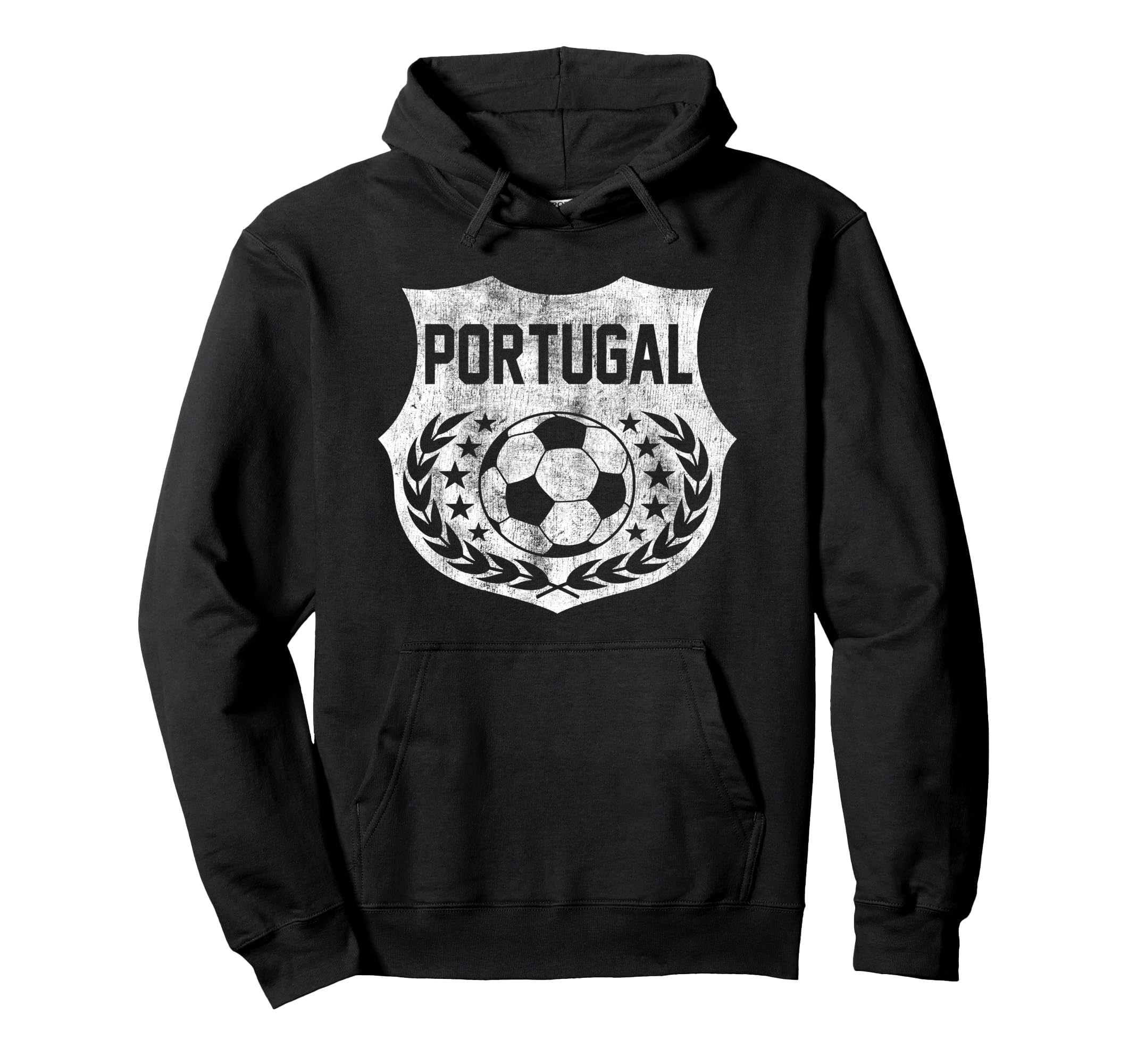 Portugal Faded Vintage Soccer Ball Seal Pullover Hoodie