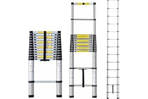 SogesHome 16.4 FT Telescopic Extension Ladder Retractable Aluminum Folding Ladder Lightweight Extension Ladder Multi-Purpose 