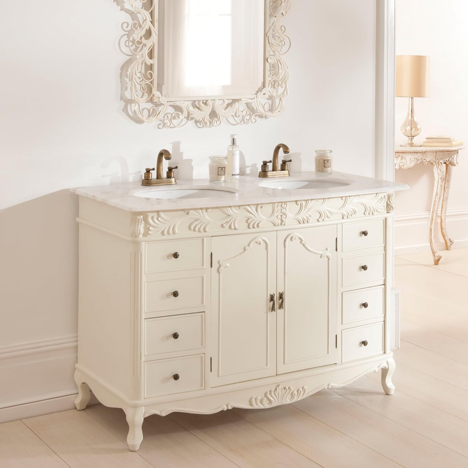 Homesdirect365 Double Antique French Style Vanity Unit Amazon Co