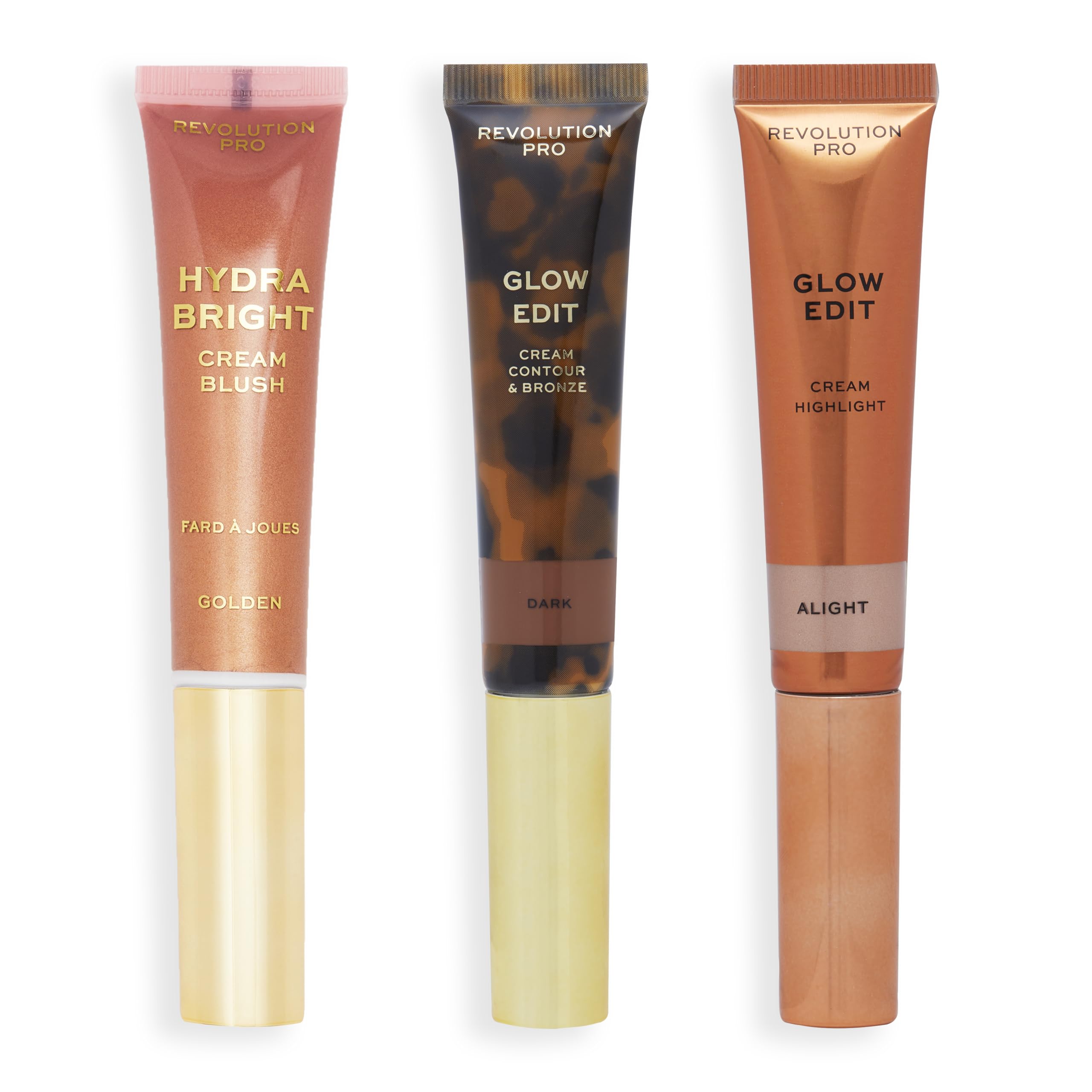 Revolution Pro, Crème Gezichtsstick Trio, Crème Contour, Blush & Highlighter Make-up Set, Dark — image 1