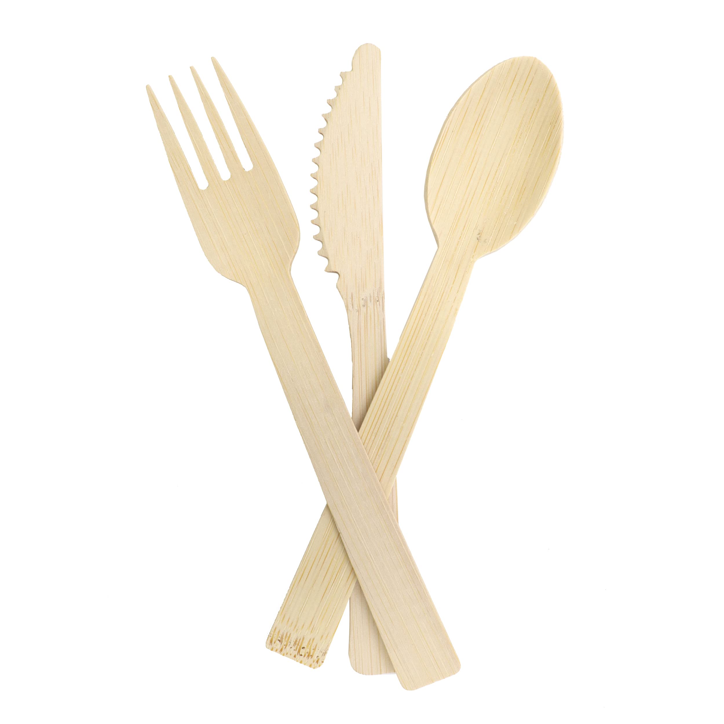 PME Bamboo Cutlery Pack, 1 Set of 30 Pieces, Brown