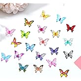 WLLHYF 200 Pcs Mini Resin Butterflies Tiny Butterfly Figurines for Crafts DIY Fairy Garden Dollhouse Micro Landscaping Decora