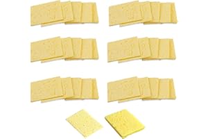 KOOFULL 30Pcs Soldering Sponge 50x35mm Square, Replacement Solder Welding Iron Cleaning Pads Sponge (Thickened)
