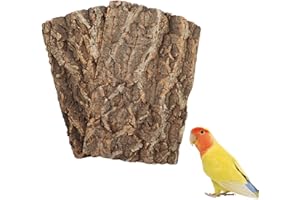 DNOIFNE 2 Pack 12 x 8 Inch 100% Natural Cork Perch, Bird Cork Seat Boards, Birdcage Bark Decor Accessories for Birds Parakeets Budgie Parrot Cockatiel Hamster Guinea Pig Rat