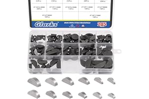 Glarks 205Pcs 12 Sizes Woodruff Keys Assortment Carbon Steel Woodruff-Key Semi-Circular Keys Metric Set for Fasteners Mechani