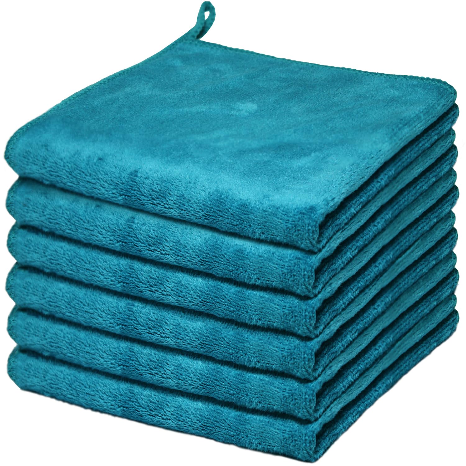 HIDMD Microfiber Face Cloths Makeup Remover Cloth Facial Washcloths Face Cleaning Towels For Eye Face Exfoliating Bath 30CM X 30CM 6 PACK Ice blue