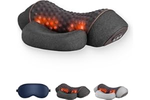 Fisiorest 3-in-1 Neck Massager Pillow, with Heat and Traction, Ergonomic Memory Foam Neck and Shoulder Massager, for Shoulder