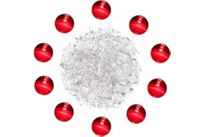 GENERIC 100 Pcs 5mm Red Led Diodes, YIWANSON Single Lights Emitting Diode Assortment Micro Lamp Electronic Project Kit, for Science Experiment, Circuit Board, Clear Mini Christmas Replacement Bulbs