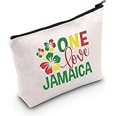 TGBJE One Love Jamaica Makeup Pouch Jamaica Gifts For Women Jamaica Vacation Cosmetic Bag Jamaican Souvenirs Travel Bag (Jamaica Bag)