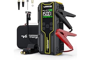 VoltSurge Car Jump Starter with Air Compressor is a Portable 4000A car Battery Suitable for10 L Gasoline or 8 L Diesel Vehicles. This Portable car Jump Starter Features a 150 PSI Inflator (D03)