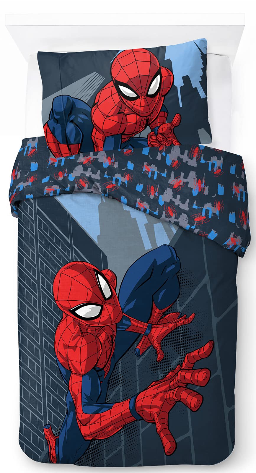 Jay Franco Marvel Spiderman City Streets 100% Cotton Single Duvet Cover Set - Includes Pillowcase — image 1