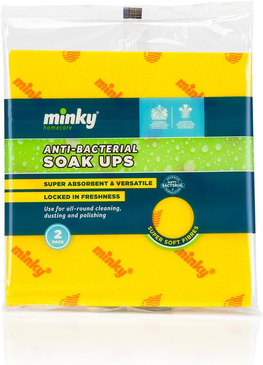 Minky Super Absorbent Anti-Bacterial Soak-ups 2pk, Multicolor