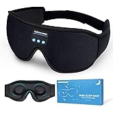 Sleep Headphones, Bluetooth 5.0 Wireless 3D Eye Mask, Lightimetunnel Washable Sleeping Headphones for Side Sleepers With Adjustable Ultra Thin Stereo Speakers Microphone Hands Free for Insomnia Travel