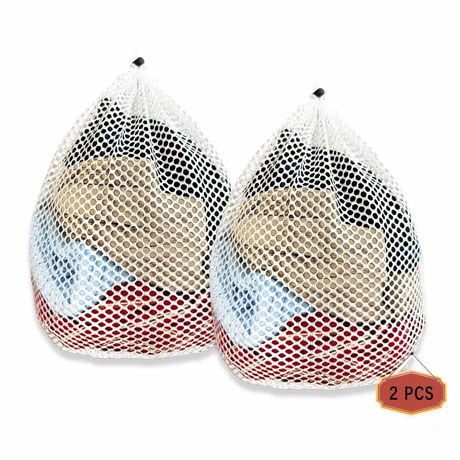Net Laundry Bags 40 x 50 cm, 2 Pcs Mesh Laundry Bags, for Washing Machine, Delicates, Bra, Socks, Baby Clothes, Durable Washing Machine bag, Reusable Delicate Laundry Bag with Drawstring