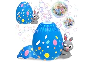 YEVOHADT Bubble Machine for Toddlers,Rabbit Bubble Machine for Kids,Automatic Bunny Egg Bubble Blower,Outdoor Toys Easter Baskets Stuffers Gift for Age 3 4 5 6 7 8 Years Old Boys Girls (Blue)