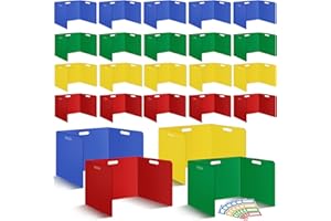 ZSMKJIAYE 24Pack Desk Dividers for Students 14 × 17.5 × 14 Inch Plastic Durable and Waterproof Black Privacy Folders Shields Test Dividers with Classroom Privacy Boards for School Study Supplies (Muticolored)