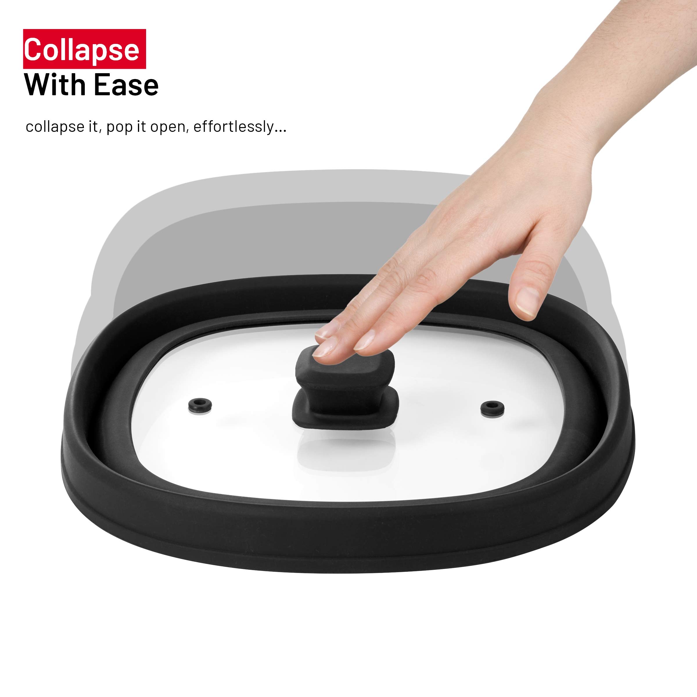 Bezrat Vented, Silicone and Glass, Collapsible Microwave Plate Cover