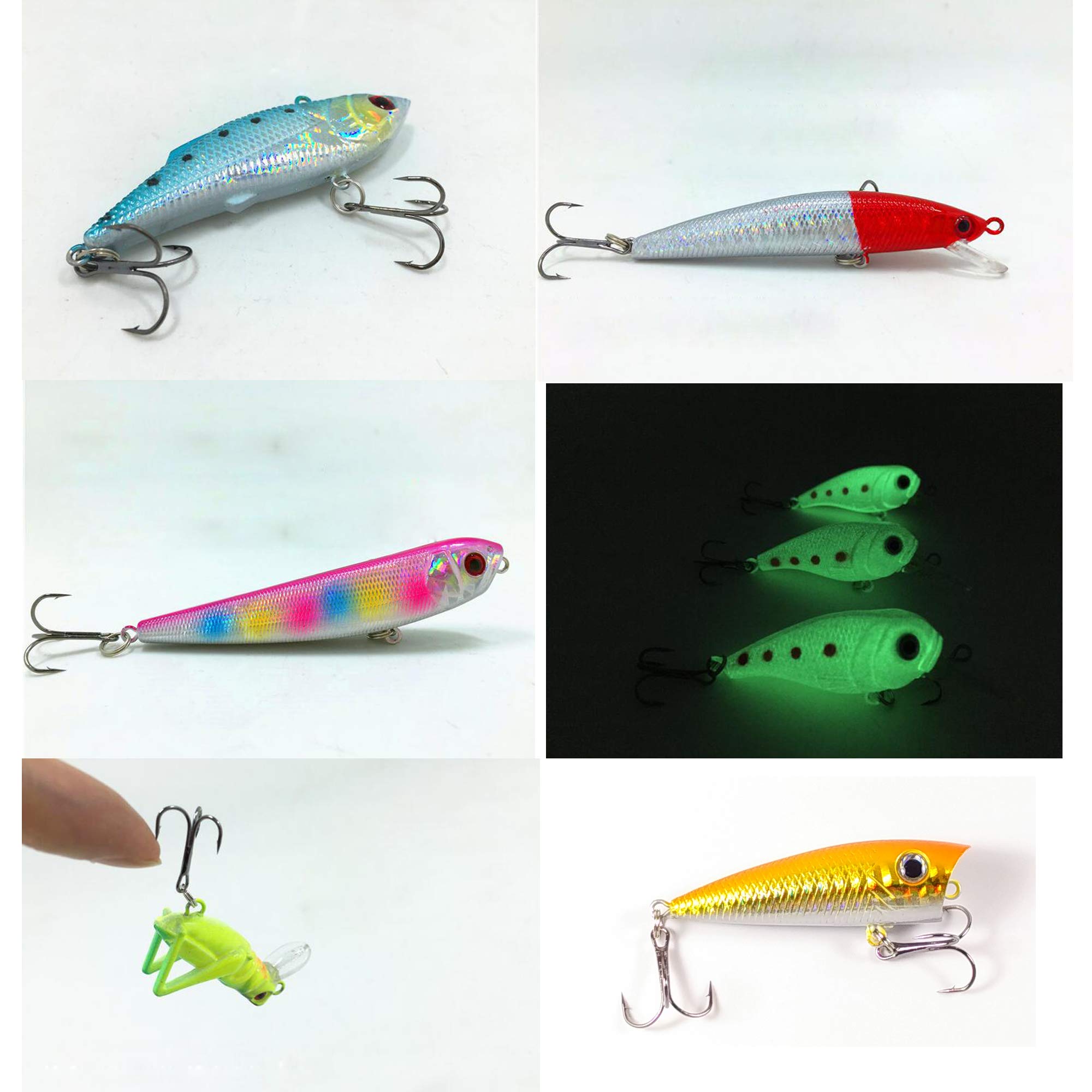 Fishing Lures Lot with Tackle Box,AGadget 204PCS/Lot Fishing Tackle