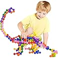 Kids Building Blocks STEM Toys, 100 PCS Create Puzzle Plastic Building Sets That Bends - Safe Material - Toddler Educational
