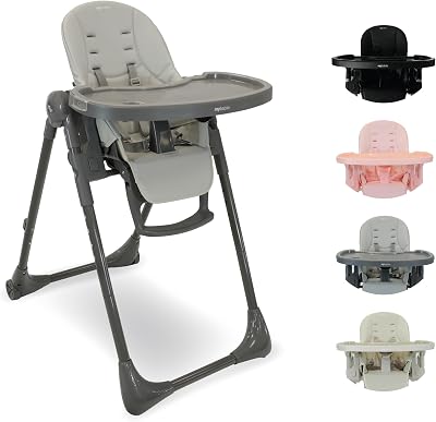 My Babiie MBHC9 Highchair Birth to 3 Years Grey 5 Recline 7 Height