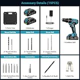 MHPRO Cordless Drill Set 21V 2 Batteries 2000mAh 42N.m 2 Speed 14 Bits view 8