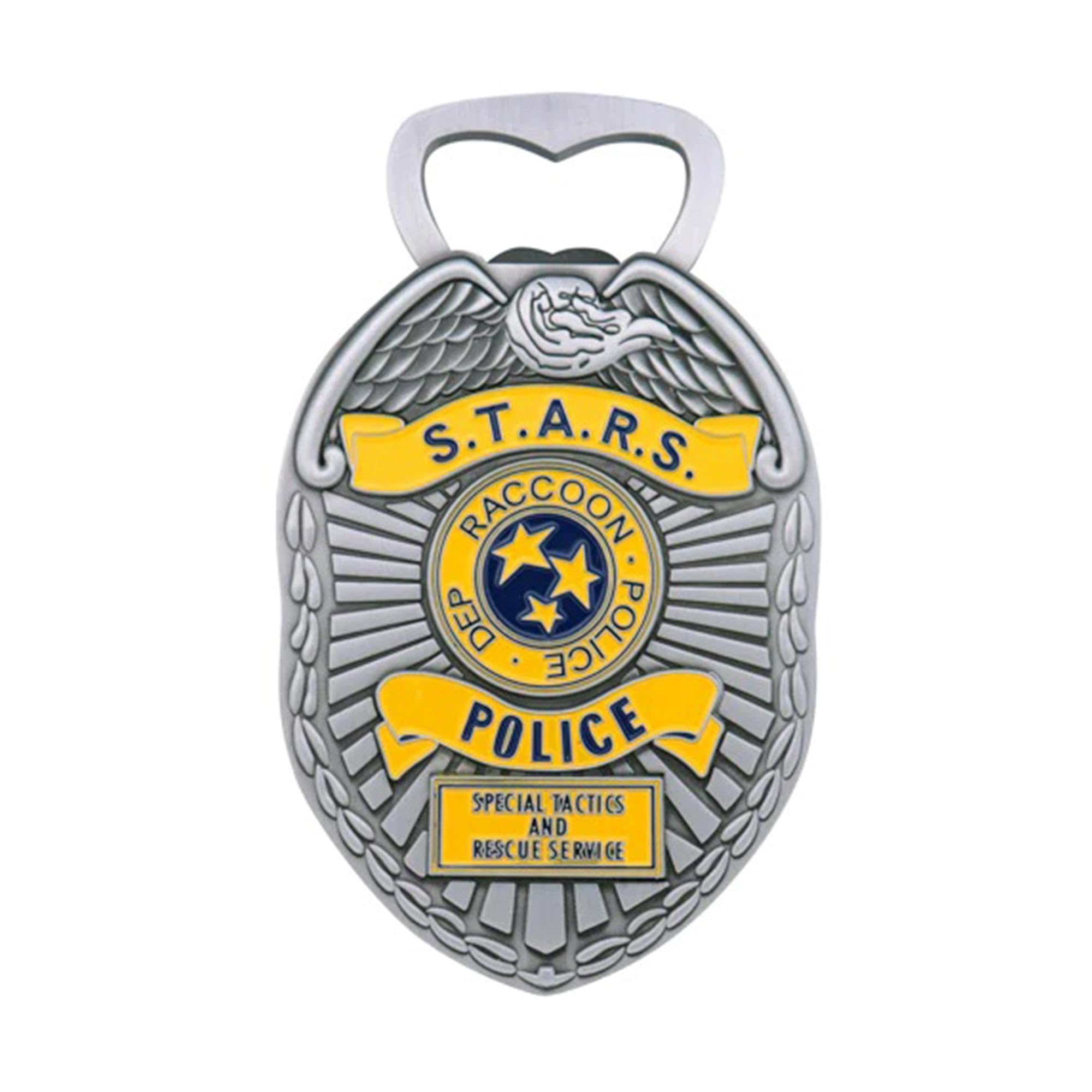 Resident Evil S.T.A.R.S. Police Badge Bottle Opener – Official Metal Replica with Magnet