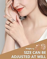Feraco 2PCS Copper Rings for Women,99.99% Pure