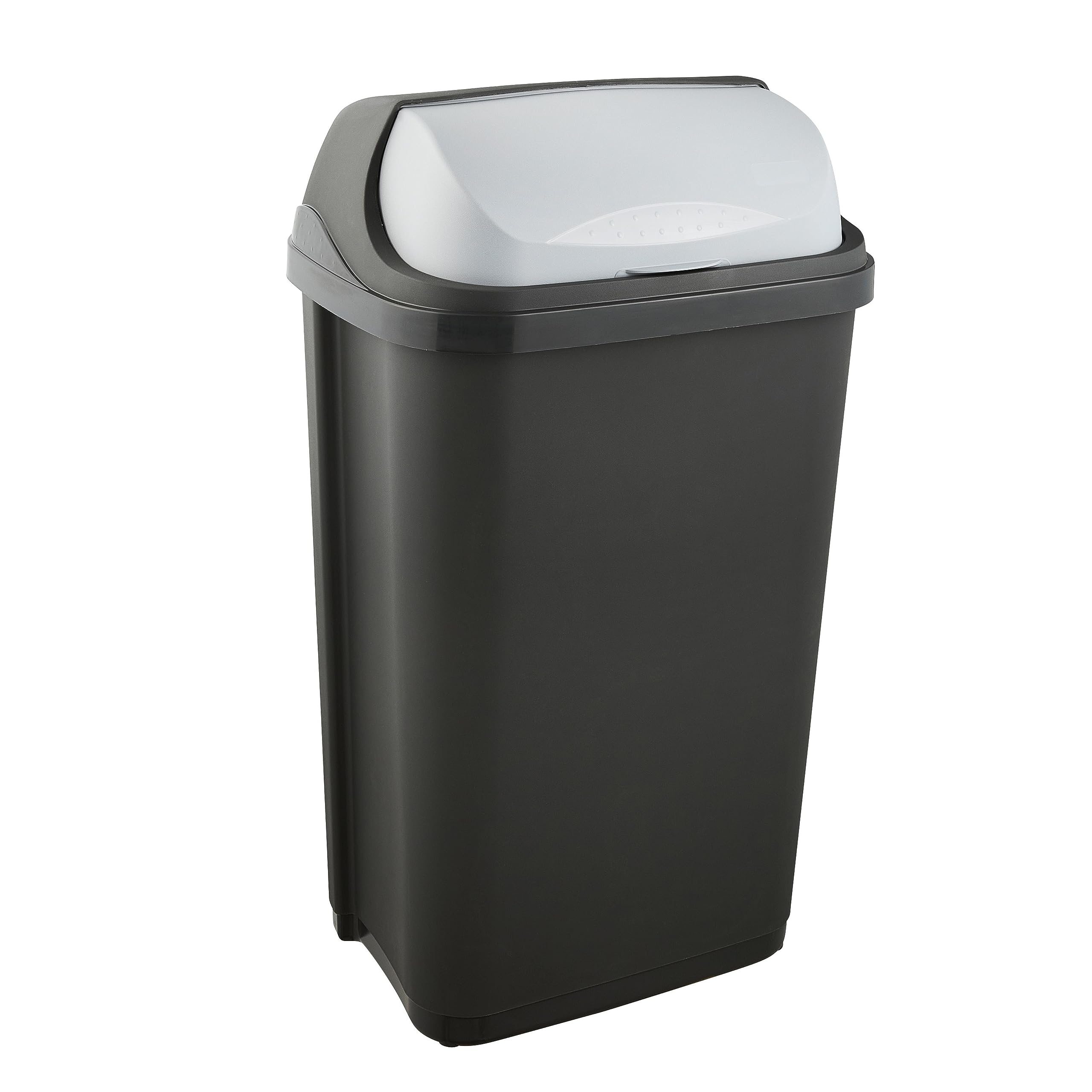 keeeper Waste Bin with Roll-Top Lid, 50 Litre, Rasmus, Graphite Grey