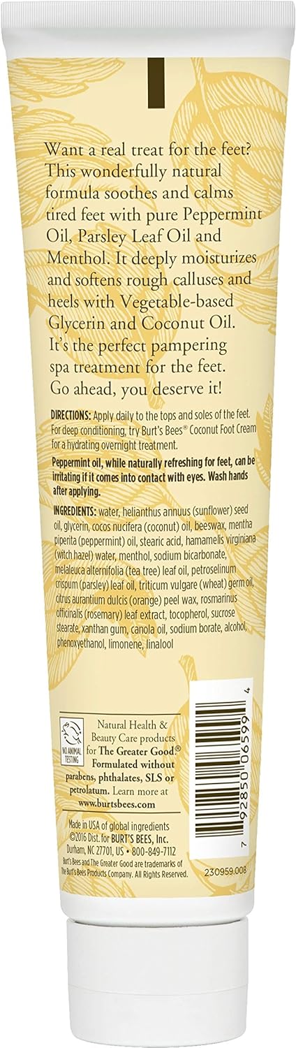 Burt's Bees Peppermint Foot Lotion, 3.38 Ounces (Pack of 3) : Beauty