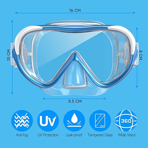 Kids Swim Goggles with Nose Cover Snorkel Swim Mask,Swimming