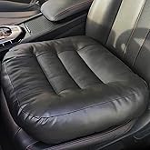VOOCKI Booster Car Seat Cushion, Thick Leather Car Seat Cushion Pad for Adult to Raise Height, Portable Backless Car Seat Pillow with Handle for Trucks Driving, Suvs, Office Chairs, Wheelchairs