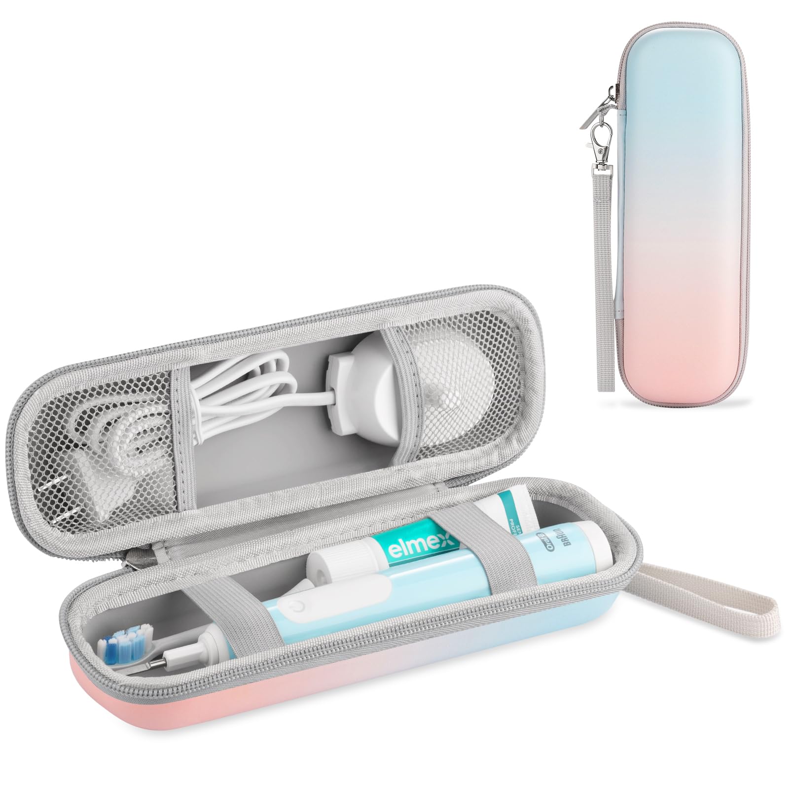 TUNYINSH Travel Case for Oral-B/Oral-B Pro/Philips Sonicare Electric Toothbrush with Accessories Storage,Portable Hard Protective Storage Bag (Gradient)