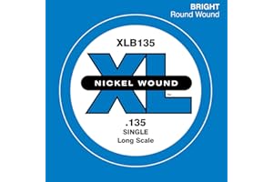 D'Addario XLB135 Nickel Wound Bass Guitar Single String, Long Scale, .135