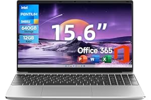 15.6 Inch Laptop FHD IPS Display, 12GB RAM 640GB ROM, 5405U Processor, Windows 11 Computer with Office 365 Subscription, 38Wh