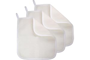 GIGAGROUND Exfoliating Washcloth (3 Pack), Shower Cloth for Body and Face Exfoliator Scrubber, Two Sides Exfoliate Shower Rag Wash Cloths Nylon Cotton Loofah Sponge Scrub Towel estropajos para el cuerpo