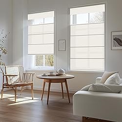 Boolegon No Drill Cordless Roman Shades for