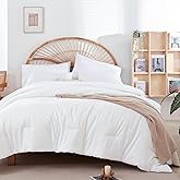 weigelia Full Size Comforter White Modern 3PCS Microfiber Full Size Comforter Sets for All Season Comforter for Men, Women and Girls Soft Lightweight Bed Comforter Set