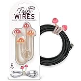 Genuine Fred TRIP WIRES, Mushroom Cable Ties, Set of 2, 4" long, Easily bends for holding and bundling, Multipurpose cord org