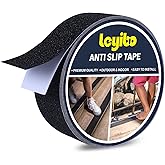 Leyibo Anti Slip Tape, 2 Inch x 42 Ft Grip Tape for Stairs Outdoor/Indoor, Waterproof Non Skid Roll for Stair Treads Non Slip, High Traction Friction Abrasive Adhesive Stair Steps - Black