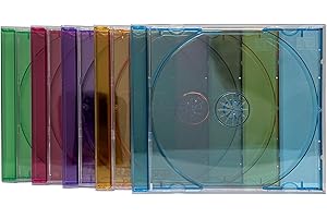 mediaxpo Standard Assorted Clear Color Tray CD Jewel Case (Pack of 25)