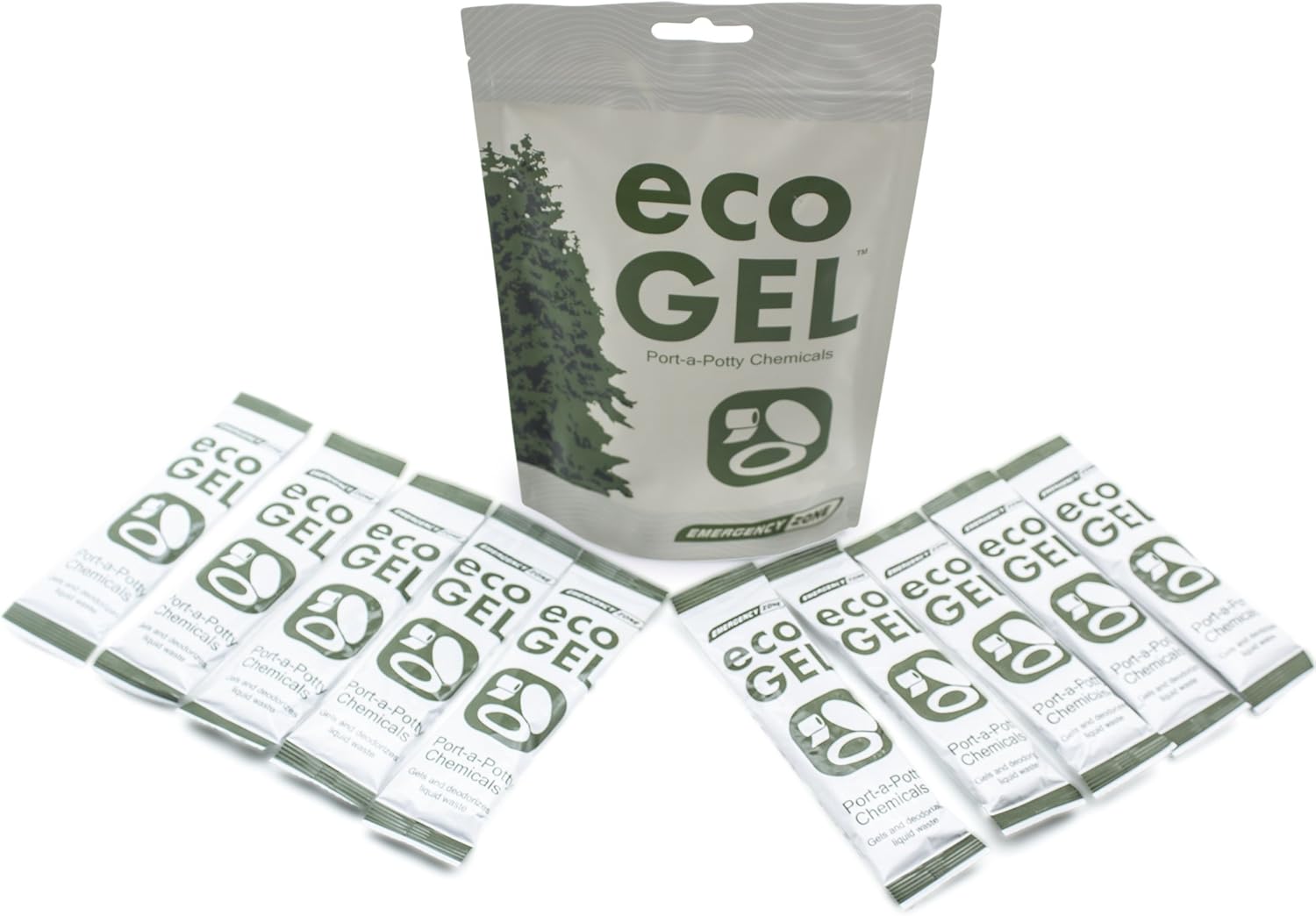 Eco Gel Port-A-Potty and Emergency Toilet Chemicals, Eco-Friendly Liquid Waste Gelling and Deodorizing Powder. Single Pack : Sports & Outdoors
