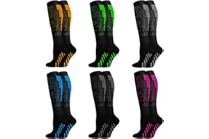6 Pairs Compression Socks for Men and Women, Support Stockings for Fatigue Reduction, Thrombosis Stockings, Breathable/Durabl