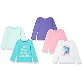 Amazon Essentials Girls and Toddlers' Long-Sleeve T-Shirts (Previously Spotted Zebra), Multipacks