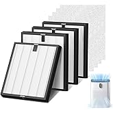 HY4866 Enhanced True HEPA Replacement Filters for MORENTO HY4866 Air Purifier, WESTHEY HY4866 Air Purifier, YIOU M1 Air Cleaner Purifier– Includes 4 Pre-Filters, H13 HEPA Activated Carbon, 4 Pack